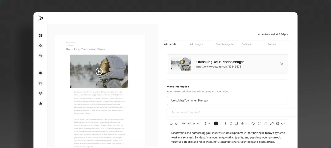 Official Continu product authoring screenshot