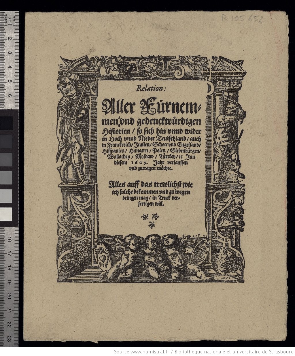 Title page of Carolus's Relation, the first newspaper
